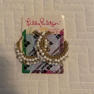 NEW Lilly Pulitzer gold hoop earrings